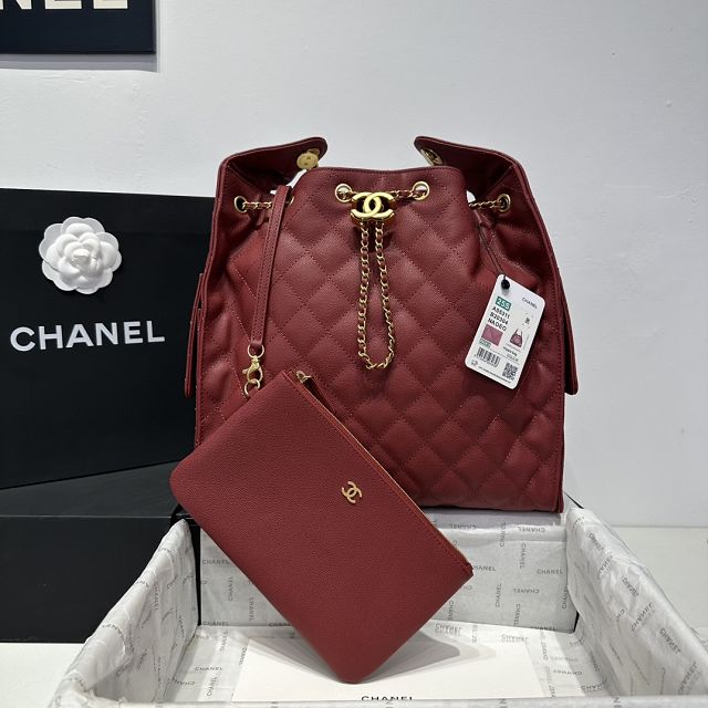 CC original grained calfskin 25 medium handbag AS5311 bordeaux