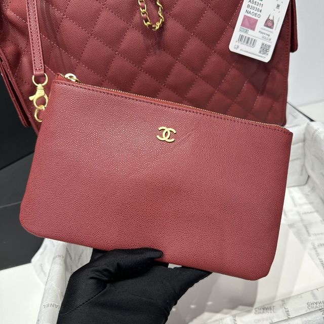 CC original grained calfskin 25 medium handbag AS5311 bordeaux