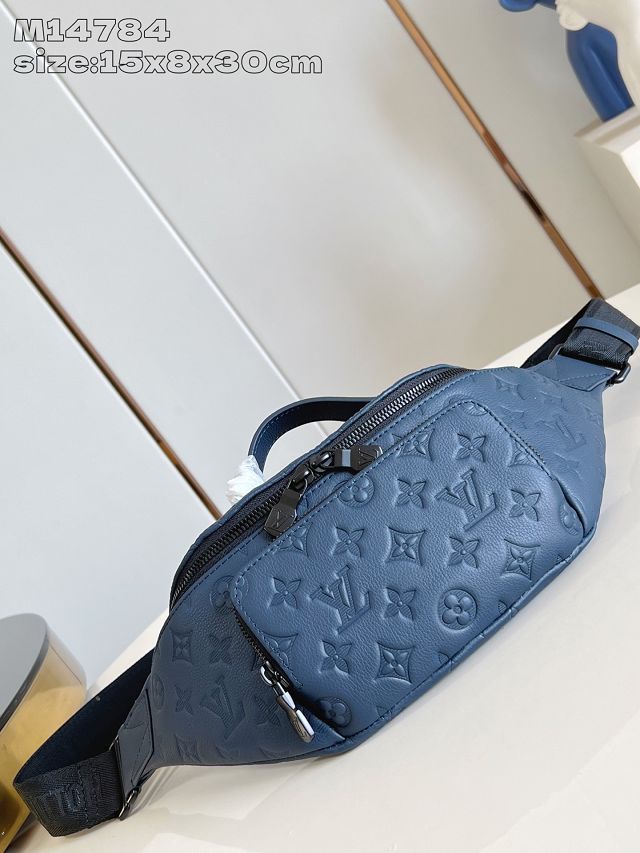 Louis vuitton original calfskin rush bumbag M14784 dark blue