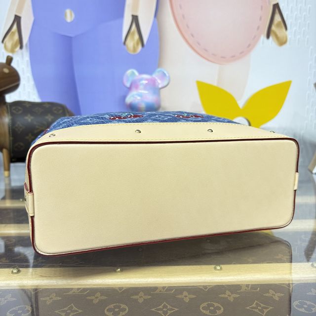 Louis vuitton original denim cosmetic pouch GM M13893 blue