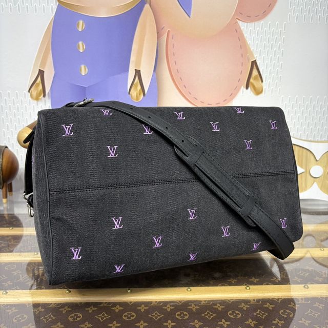Louis vuitton original denim speedy 40 M14136 black