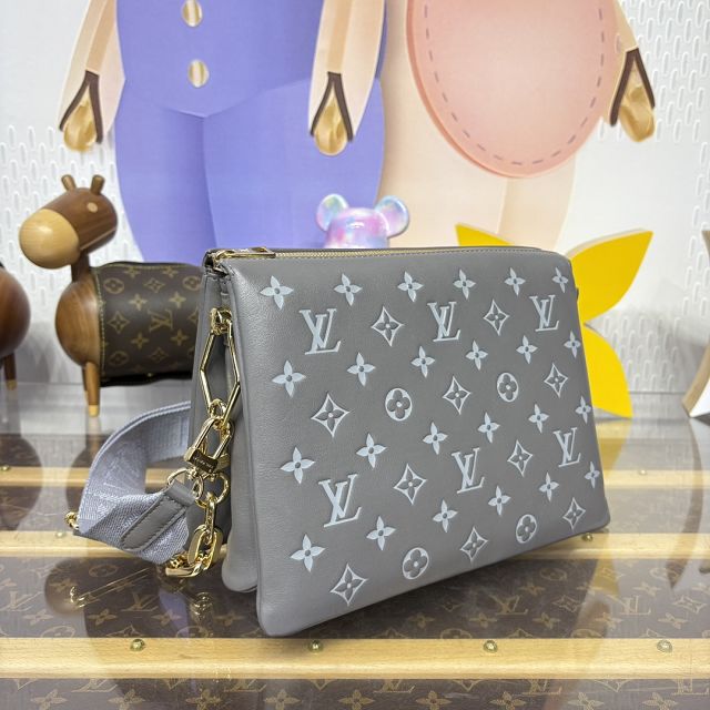 Louis vuitton original lambskin coussin pm bag M20771 grey