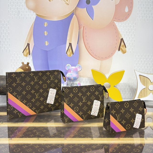 Louis vuitton original monogram canvas trio toilet pouch P01952