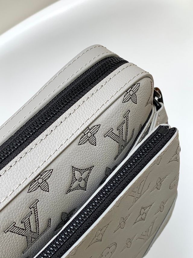 Louis vuitton original calfskin trio messenger bag M46603 grey