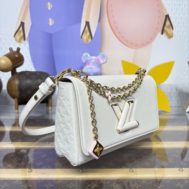 Louis vuitton original calfskin twist MM slim M14341 white