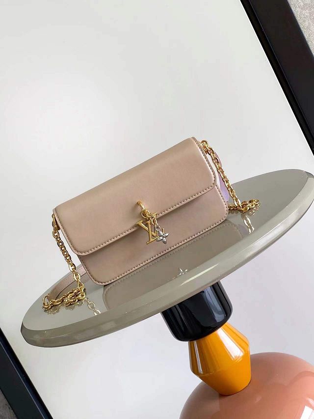 Louis vuitton original calfskin wallet on chain bloom M14581 apricot