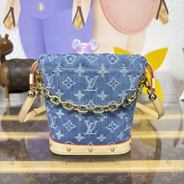 Louis vuitton original denim nano noe M83043 blue