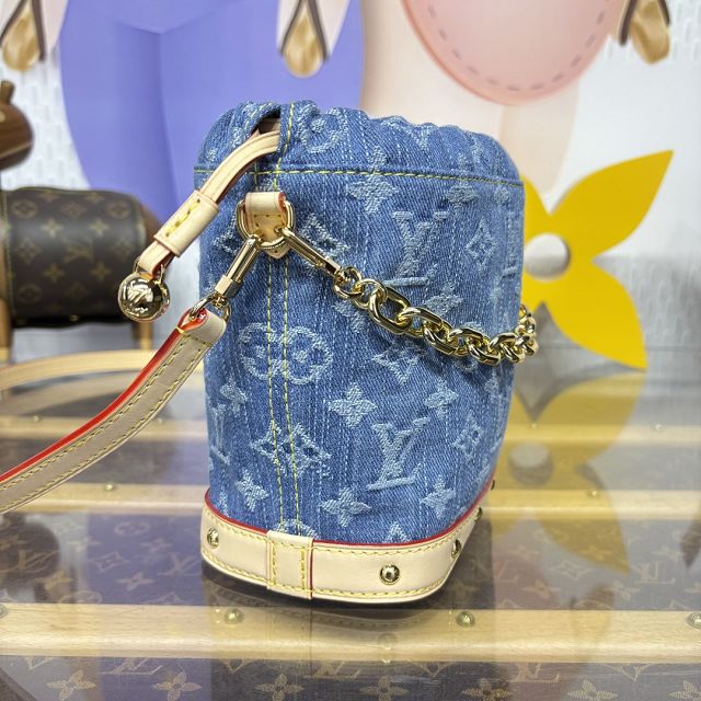 Louis vuitton original denim nano noe M83043 blue