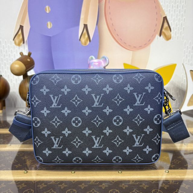 Louis vuitton original monogram canvas trio messenger bag M11592 blue