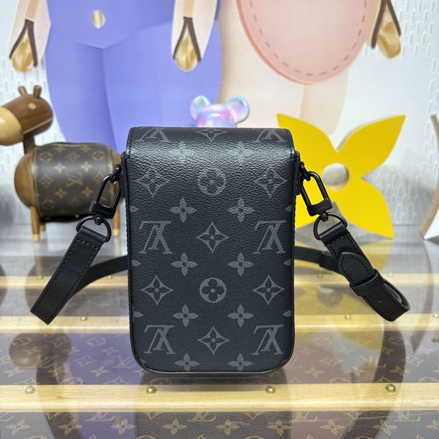 Louis vuitton original monogram eclipse s-lock vertical wearable wallet M82252