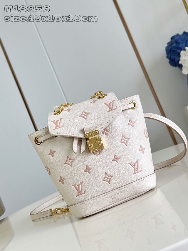 Louis vuitton original calfskin nano noe backpack M13656 white