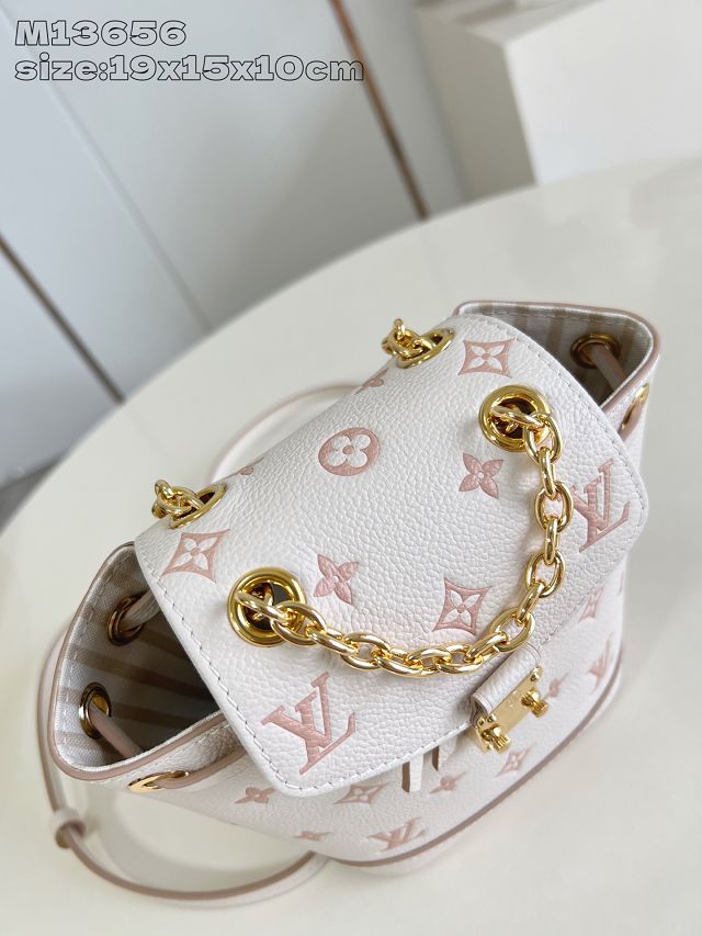 Louis vuitton original calfskin nano noe backpack M13656 white