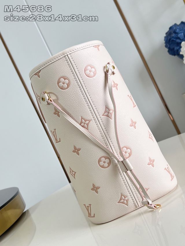 Louis vuitton original calfskin neverfull mm M14285 white