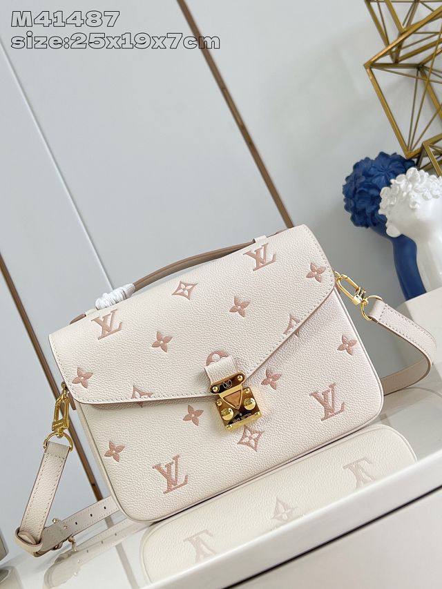 Louis vuitton original calfskin pochette metis M14977 white