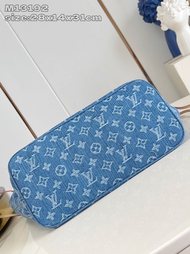 Louis vuitton original denim neverfull mm M13192 blue