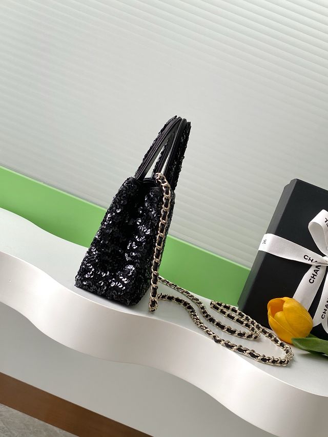 CC sequins mini shopping bag AS4416 black