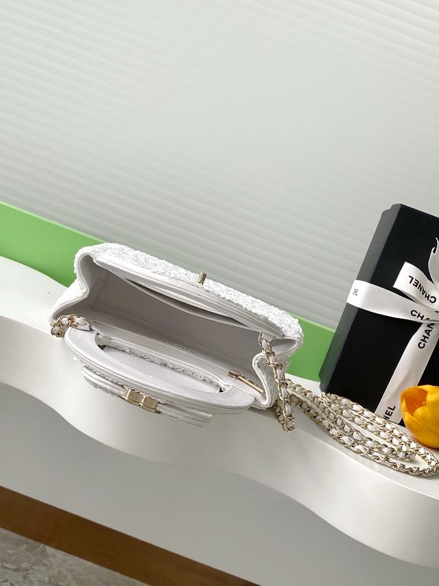 CC sequins mini shopping bag AS4416 white