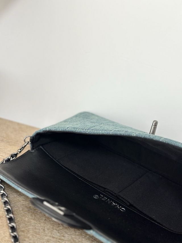 CC original denim clutch with chain AP3314 blue