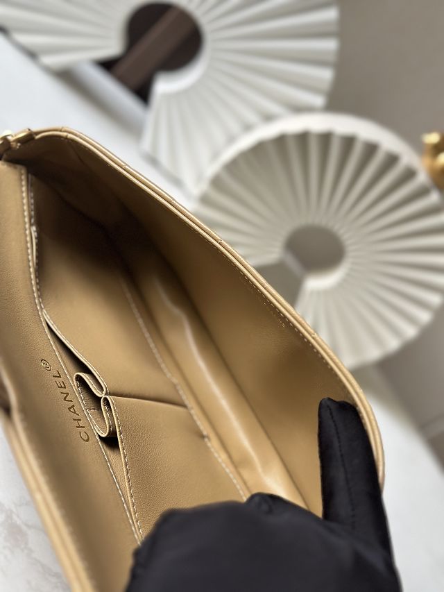 CC original lambskin clutch with chain AP3314 apricot