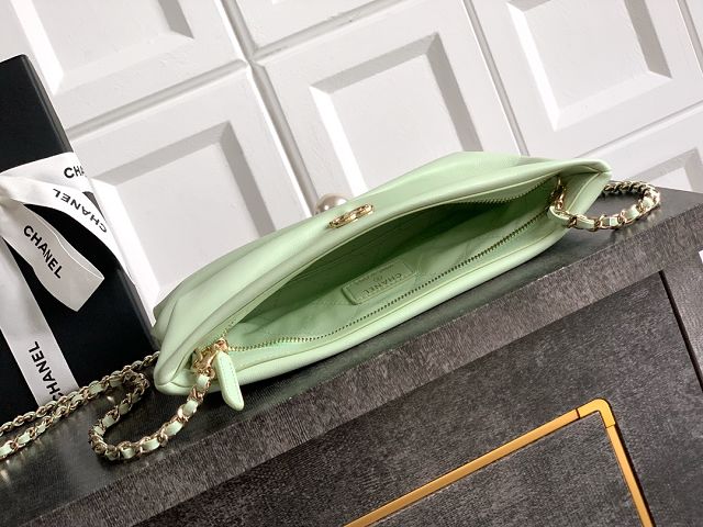 CC original lambskin clutch with chain AP4613 light green