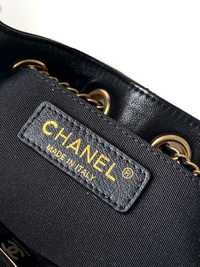 CC original lambskin drawstring bag AS5499 black