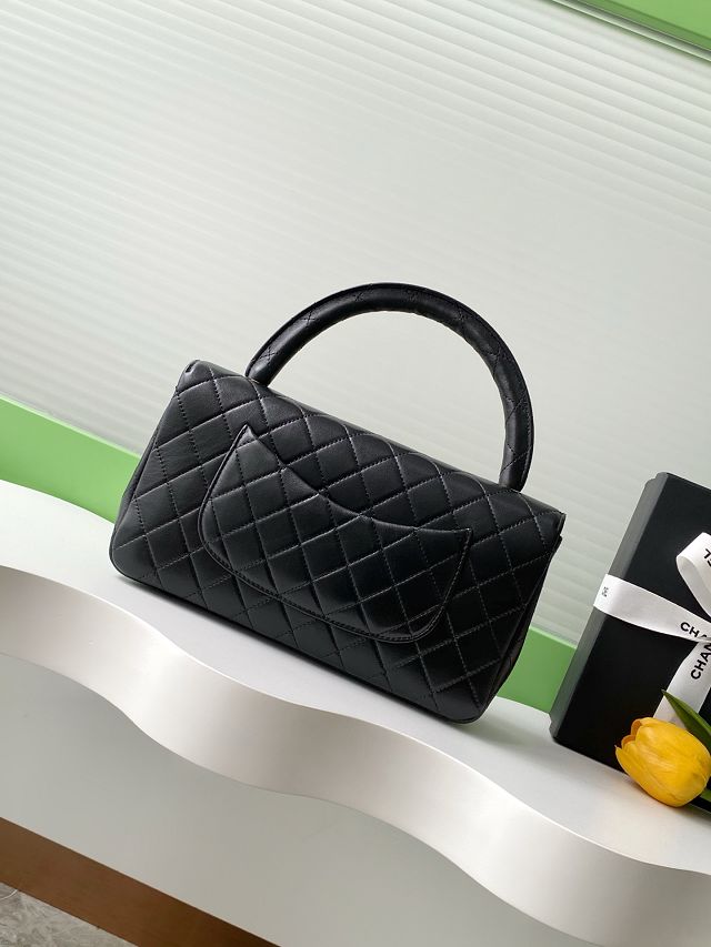 CC original lambskin top handle bag AS3868 black