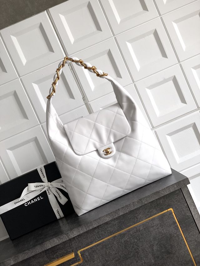 CC original calfskin large hobo bag AS5400 white