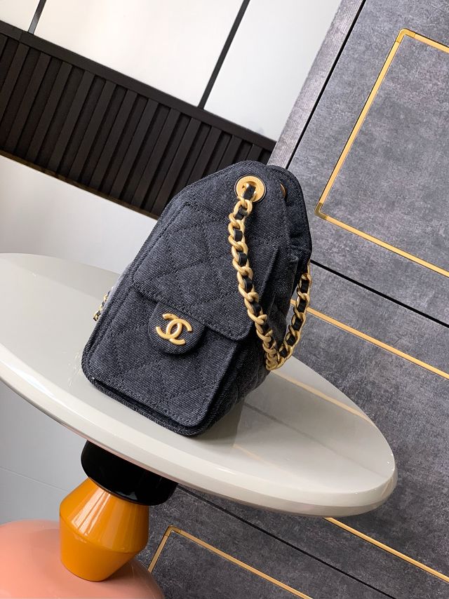 CC original denim 25 mini handbag AS5631 black
