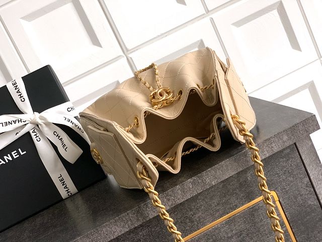 CC original grained calfskin 25 mini handbag AS5631 apricot