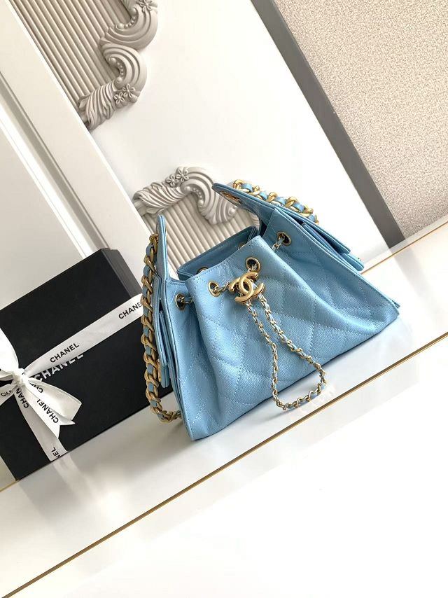CC original grained calfskin 25 mini handbag AS5631 blue