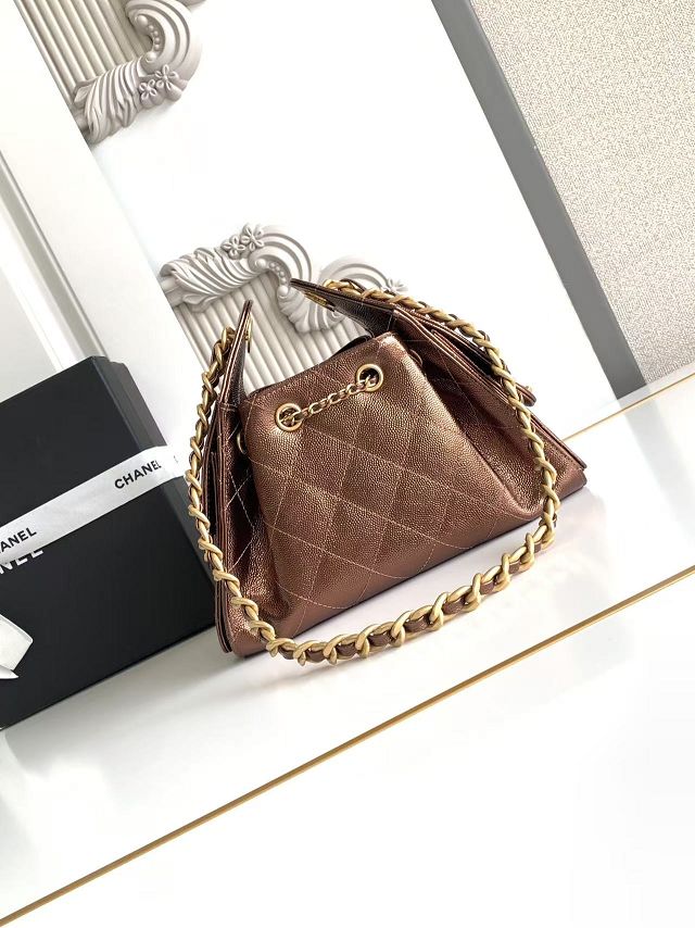 CC original grained calfskin 25 mini handbag AS5631 brozen