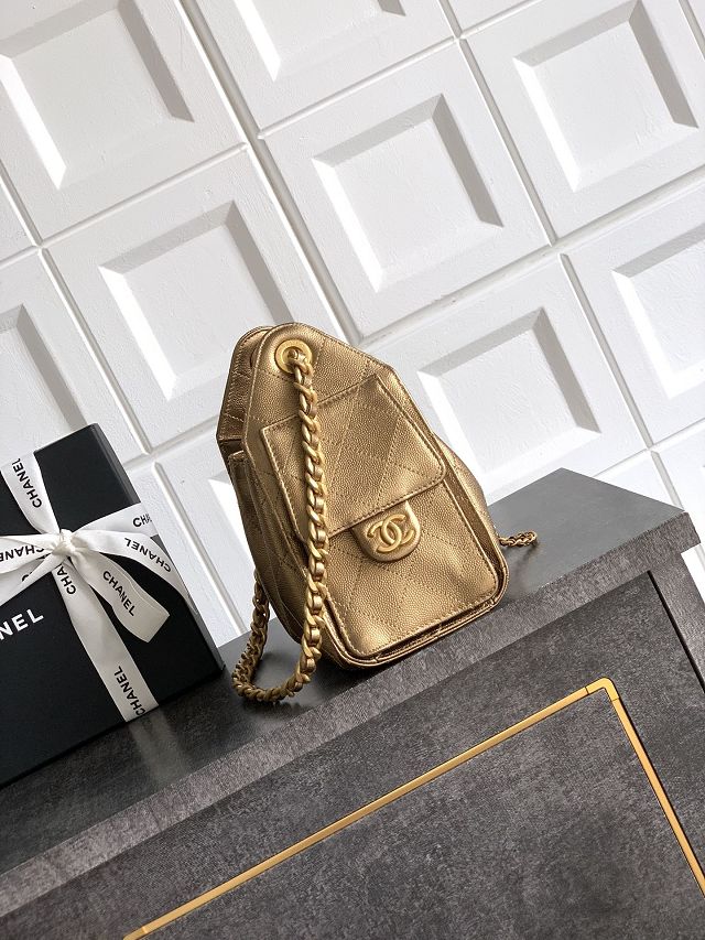 CC original grained calfskin 25 mini handbag AS5631 gold