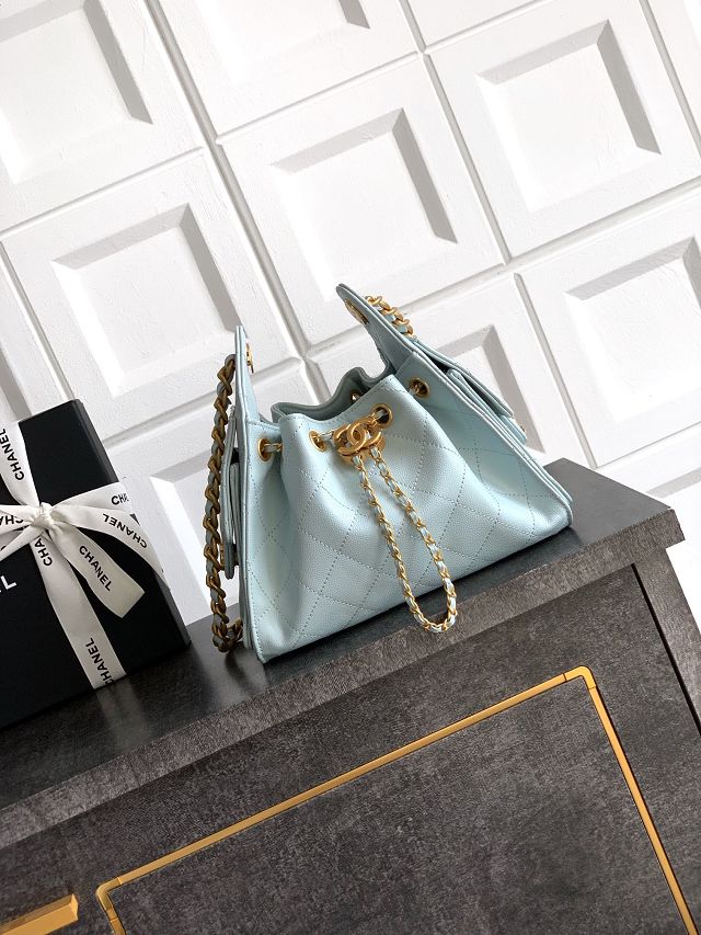 CC original grained calfskin 25 mini handbag AS5631 light blue