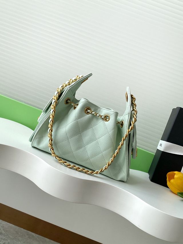 CC original grained calfskin 25 mini handbag AS5631 light green