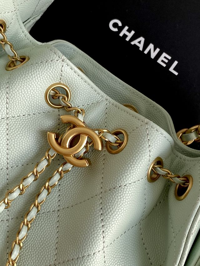 CC original grained calfskin 25 mini handbag AS5631 light green