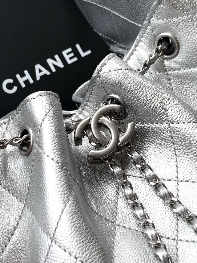 CC original grained calfskin 25 mini handbag AS5631 silver