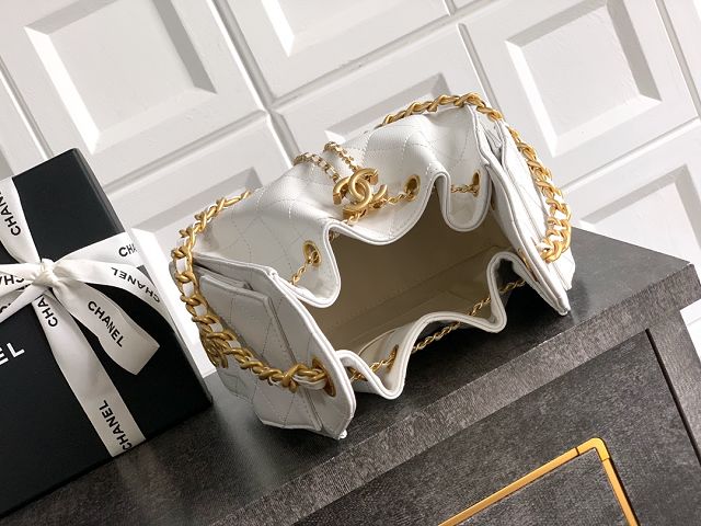 CC original grained calfskin 25 mini handbag AS5631 white