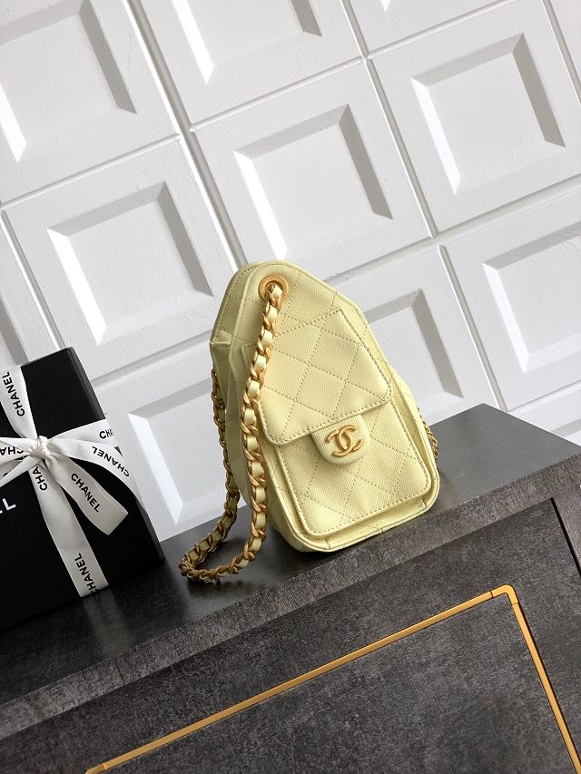 CC original grained calfskin 25 mini handbag AS5631 yellow