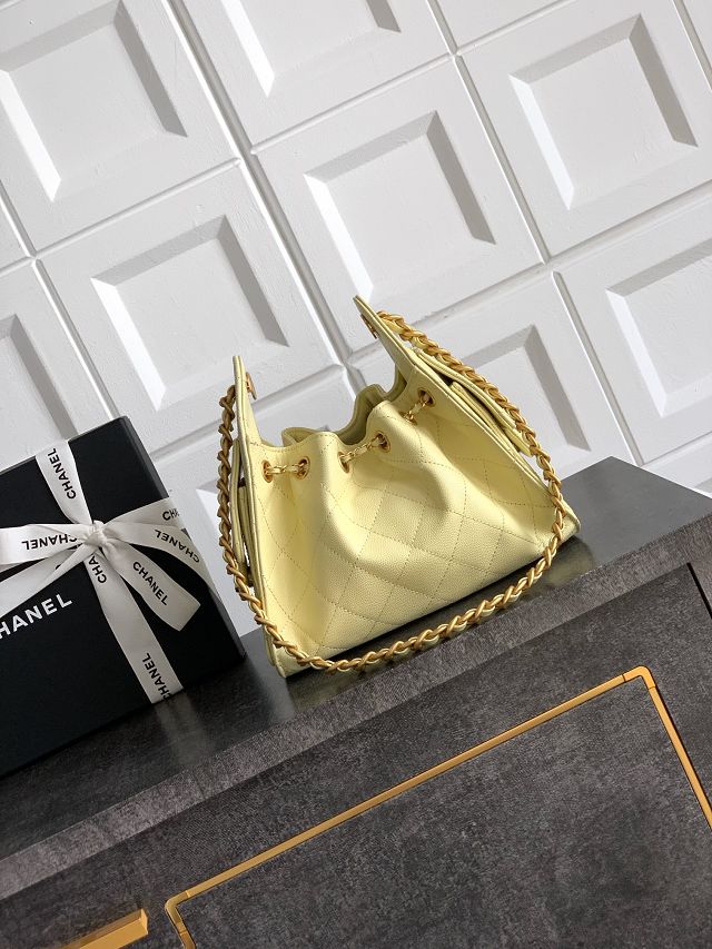 CC original grained calfskin 25 mini handbag AS5631 yellow