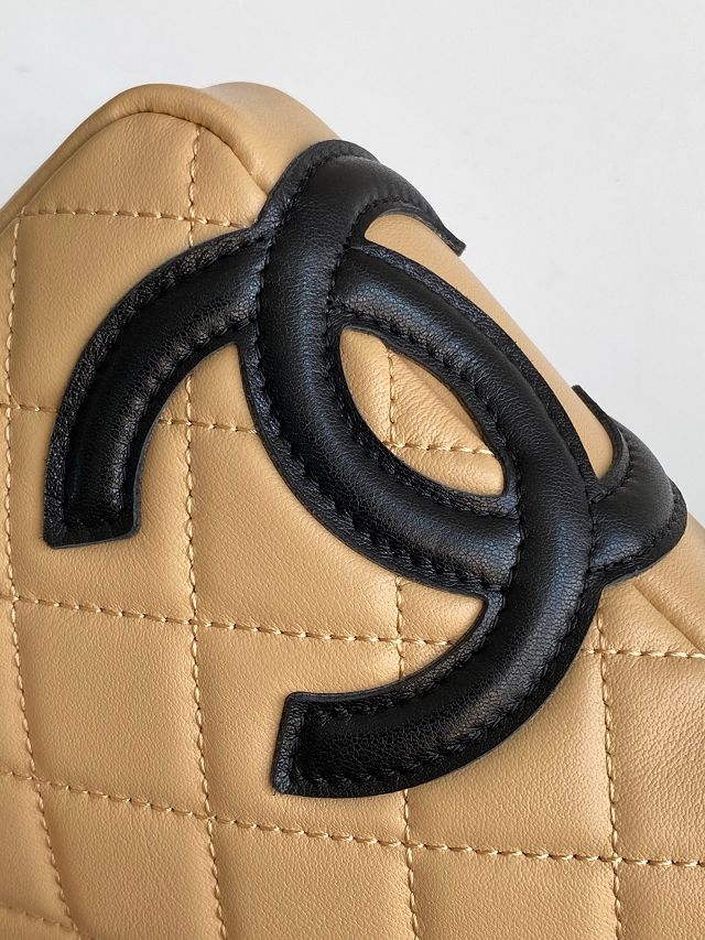 CC original lambskin mini camera bag AS6325 apricot