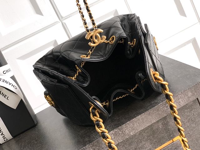 CC original shiny calfskin 25 mini handbag AS5631 black