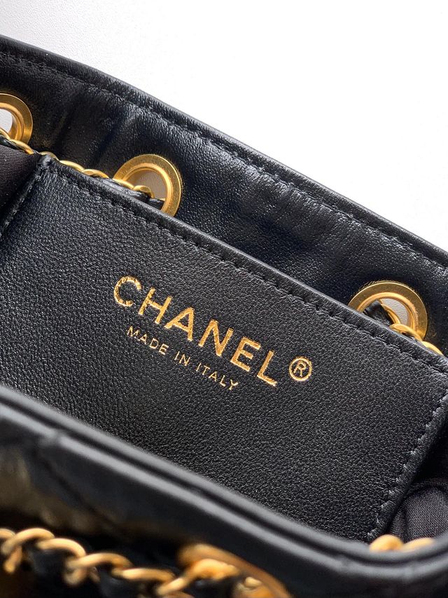 CC original shiny calfskin 25 mini handbag AS5631 black