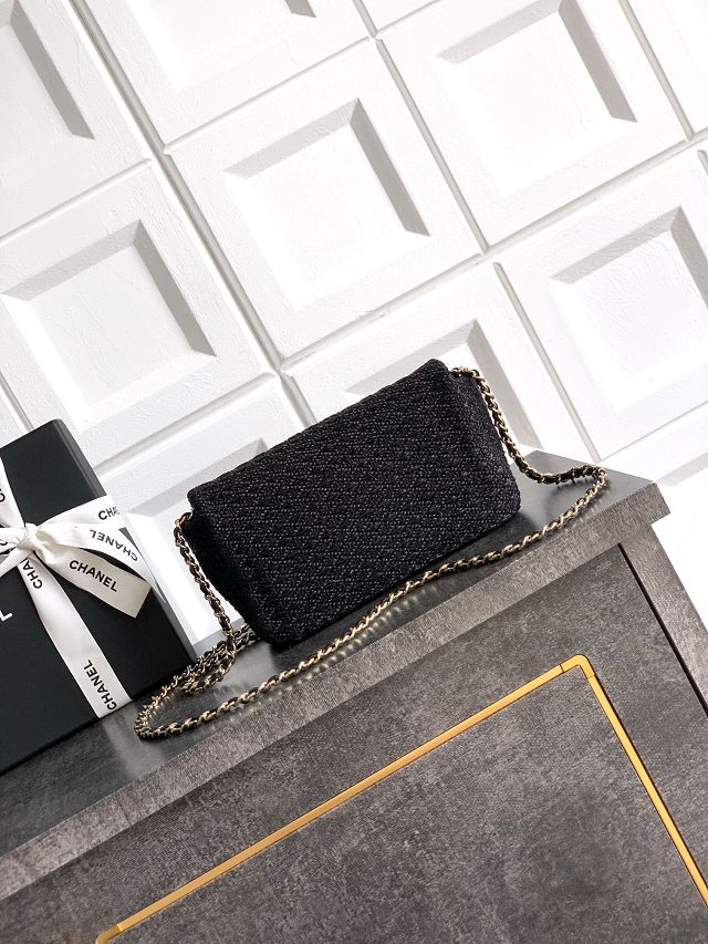 CC original tweed mini flap bag AS5279 black