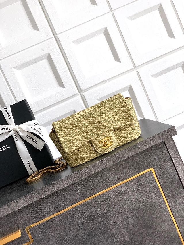CC original tweed mini flap bag AS5279 gold