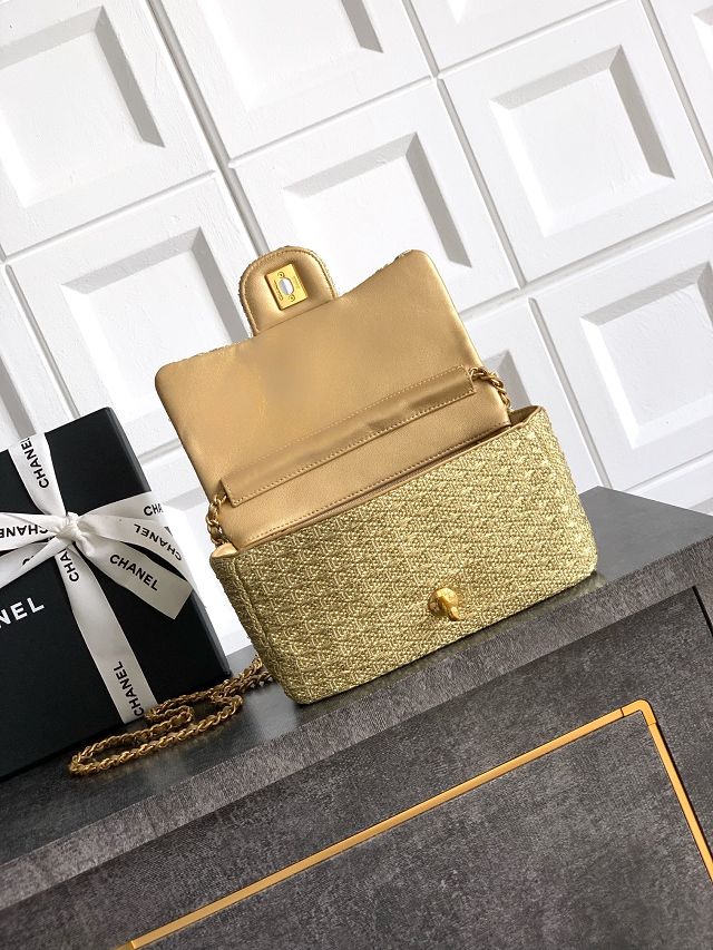 CC original tweed mini flap bag AS5279 gold