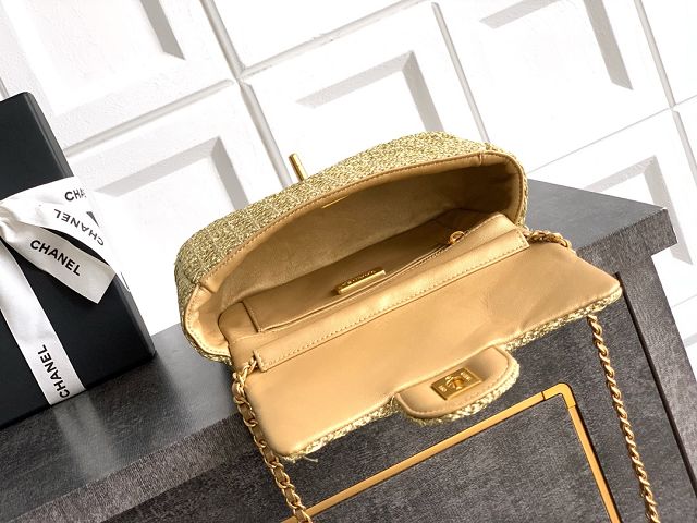 CC original tweed mini flap bag AS5279 gold