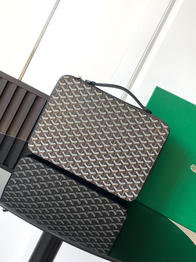Goyard original canvas compagnon universel A4 bag GY0123 black