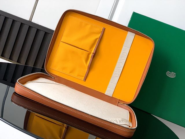 Goyard original canvas compagnon universel A4 bag GY0123 brown	