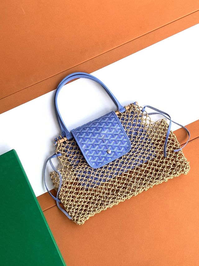 Goyard original raffia mesh aligre bag GY0122 iris