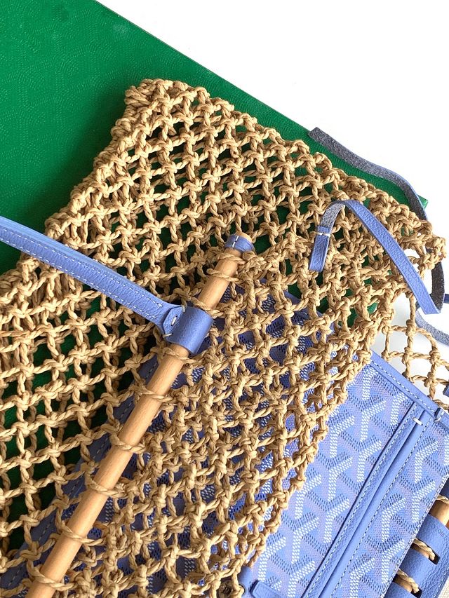 Goyard original raffia mesh aligre bag GY0122 iris